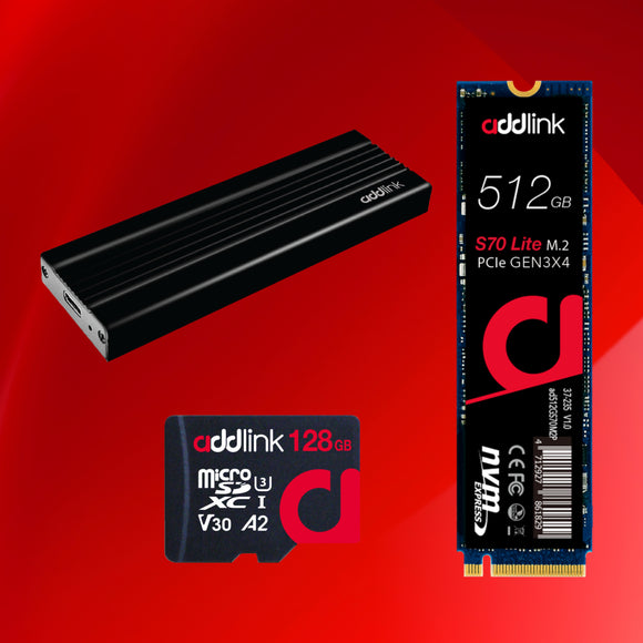 Storage Solutions like MicroSD, M.2 PCIE SSD, External Portable Drives