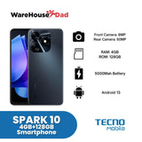 Tecno Spark 10 (4GB or 8GB RAM +128GB ROM) Smartphone with FREE Lenovo HF130 Wired Earphone