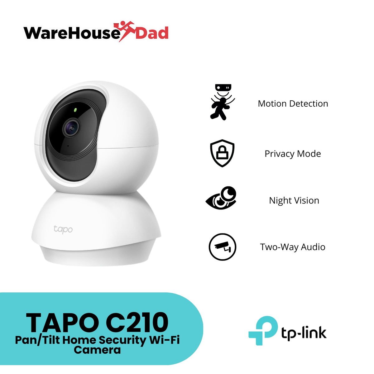 TP-Link - Pan/Tilt Home Security Wi-Fi Camera ~ Tapo C210 ✓ 3MP Ultra-High  Definition ✓ Two-Way Audio ✓ Sound and Light Alarm ✓ Night Vision up to 30  ft ✓ Motion Detection