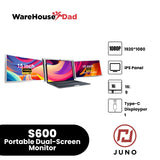 Juno S600 Portable Dual-Screen Monitor for Notebooks with FREE Lenovo HU75
