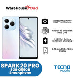 Tecno Spark 20 Pro (8GB+256GB) Smartphone with FREE Lenovo HF130 Wired Earphone