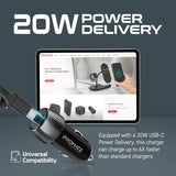 Promate PowerDrive-33PDI 33W Quick Charging Car Charger with Lightning Connector Cable