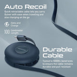 Promate Quiver-3 3-in-1 Retractable Magnetic Charging Cable