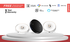 Yes, Lenovo Robot Vacuum Cleaners Come with 1 Year Warranty.....and wait there's more!