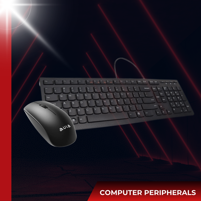 Computer Peripherals like Keyboard, Mouse, Webcam, HDMI Cables, USB Hubs