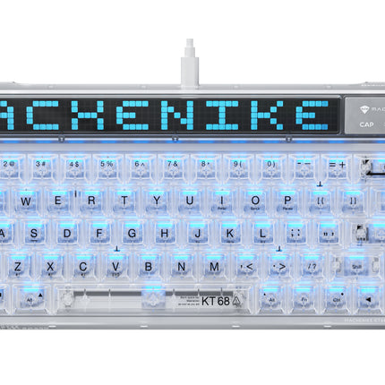 Machenike KT68 Pro Mechanical Keyboard with Screen Three Mode White TTC Frost V2 Switch