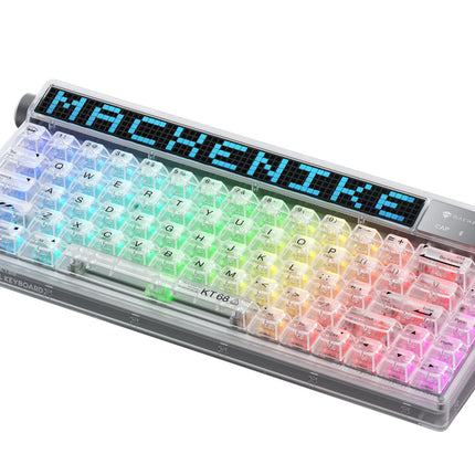 Machenike KT68 Pro Mechanical Keyboard with Screen Three Mode White TTC Frost V2 Switch