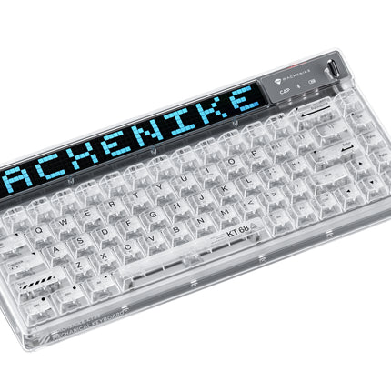 Machenike KT68 Pro Mechanical Keyboard with Screen Three Mode White TTC Frost V2 Switch