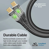 Promate TransLine-CC 60W Power Delivery Ultra-Fast USB-C Cable with Transparent Shells