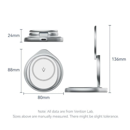 Vention 3-in-1 15W Wireless Charger Stand