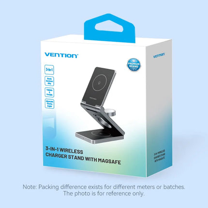 Vention 3‑in‑1 15W Wireless Charger Stand