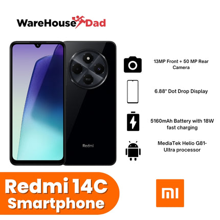 Xiaomi Redmi 14C Smartphone with FREE Lenovo HF130 Wired Earphone