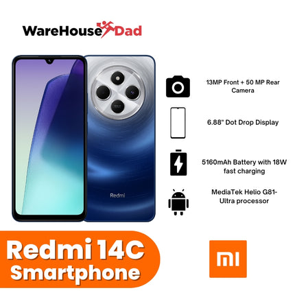 Xiaomi Redmi 14C Smartphone with FREE Lenovo HF130 Wired Earphone