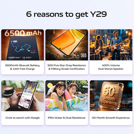 Vivo Y29 with FREE Lenovo HF130  Earphones