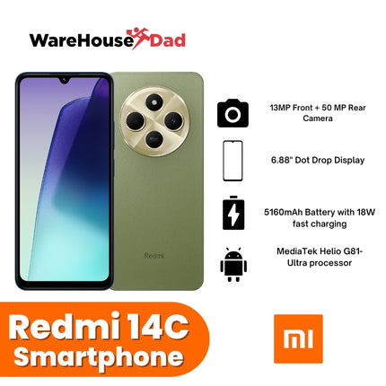 Xiaomi Redmi 14C Smartphone with FREE Lenovo HF130 Wired Earphone