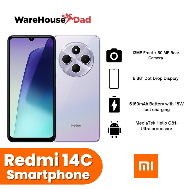 Xiaomi Redmi 14C Smartphone with FREE Lenovo HF130 Wired Earphone