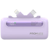 Promate PowerUp-Duo Ultra-Compact Fast Charging Power Bank with Dual foldable USB-C™ & Lightning Connectors