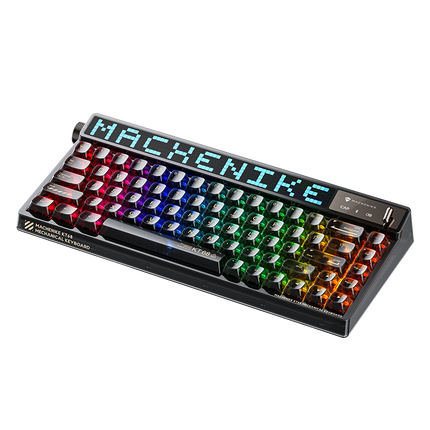Machenike KT68 Pro Mechanical Keyboard with Screen Three Mode Black Gold Silver Switch