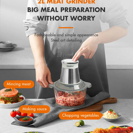 Gaabor Meat Grinder Two-Speed Adjustable With 4-blade Steel Knife (MG20M-WH02A)