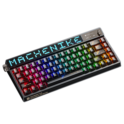 Machenike KT68 Pro Mechanical Keyboard with Screen Three Mode Black Gold Silver Switch
