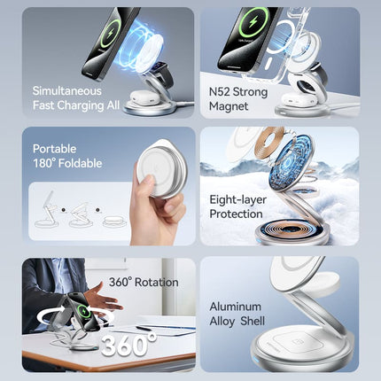 Vention 3-in-1 15W Wireless Charger Stand