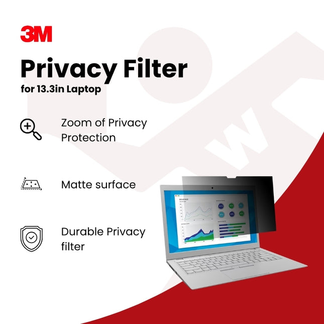 3M Privacy Filter for 13.3in Laptop l 16:9