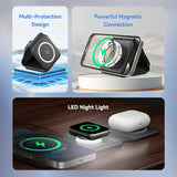 Vention 3-in-1 15W Wireless Charging Pad and LED Night Light Black
