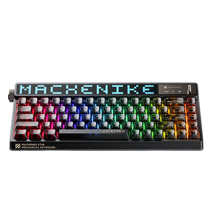 Machenike KT68 Pro Mechanical Keyboard with Screen Three Mode Black Gold Silver Switch