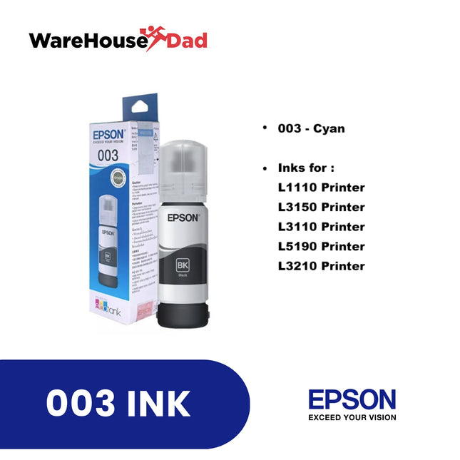 Epson 003 Inks for L1110, L3150, L3110, L5190, L3210 Printer