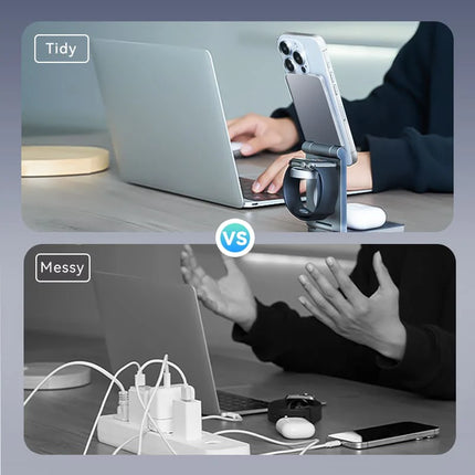Vention 3‑in‑1 15W Wireless Charger Stand