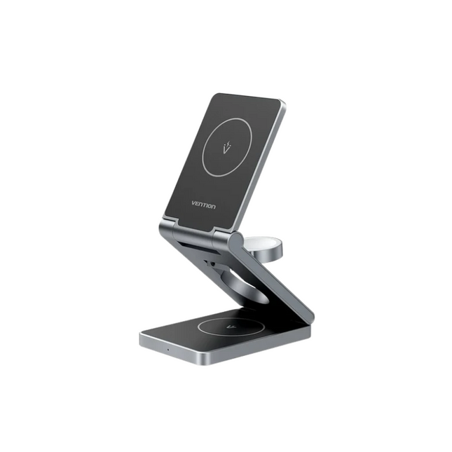 VENTION 3‑in‑1 15W Wireless Charger Stand with MagSafe Gray