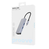 Proove Iron Link  Type-C-HUB 6 in 1 (2*USB3.0 + SD/TF + RJ45 + HDMI)