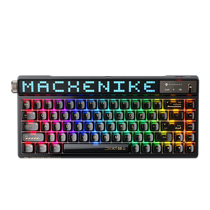 Machenike KT68 Pro Mechanical Keyboard with Screen Three Mode Black Gold Silver Switch