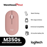 Logitech Pebble Mouse 2 M350s Slim Compact Bluetooth Wireless Mouse With Customizable Button