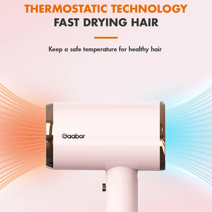 Gaabor Portable Blue Light Quick-Drying Pink Hair Dryer 4 Modes (GHD-N1000D)