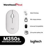 Logitech Pebble Mouse 2 M350s Slim Compact Bluetooth Wireless Mouse With Customizable Button