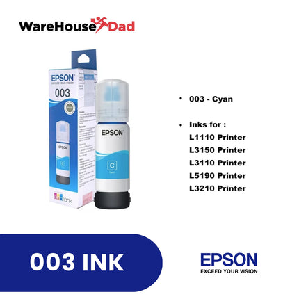 Epson 003 Inks for L1110, L3150, L3110, L5190, L3210 Printer