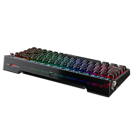 Machenike KT68 Pro Mechanical Keyboard with Screen Three Mode Black Gold Silver Switch