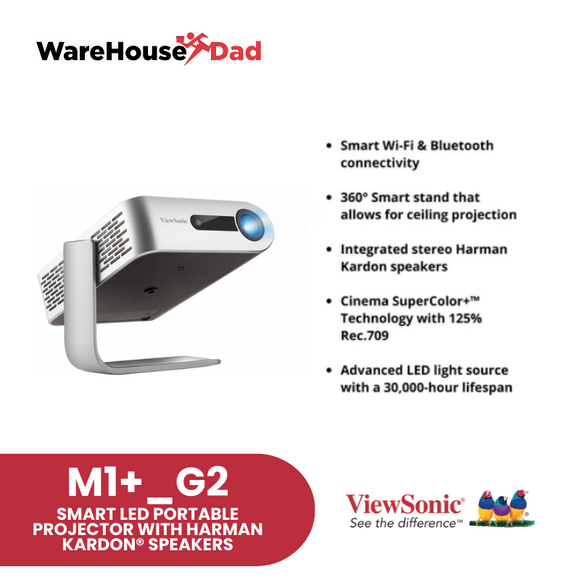 Viewsonic M1 Pro Smart LED Portable Projector with Harman Kardon® Speakers