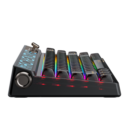Machenike KT68 Pro Mechanical Keyboard with Screen Three Mode Black Gold Silver Switch