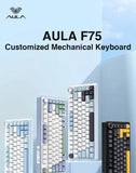 AULA F75 Tri-mode Fully Hot-Swappable Keys Mechanical Keyboard