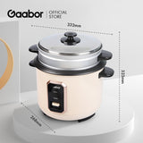 Gaabor Rice Cooker Accurate Temperature Control Equipped, Steamer Basket (RC15M-WH02A)