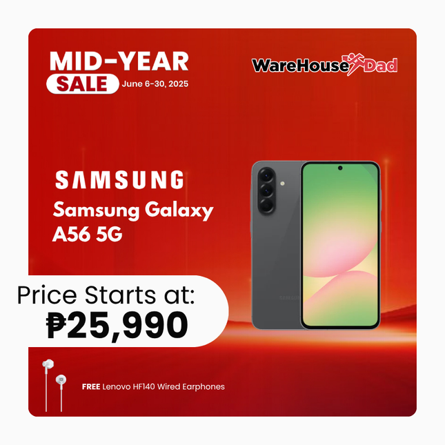Samsung Galaxy A56 5G with Free Lenovo HF140 Wired Earphones