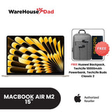 Apple MacBook Air (15-inch, M2 2023) with FREE Techlife 10,000mAh Powerbank, Techlife Buds Classic 2, Huawei Backpack Swift