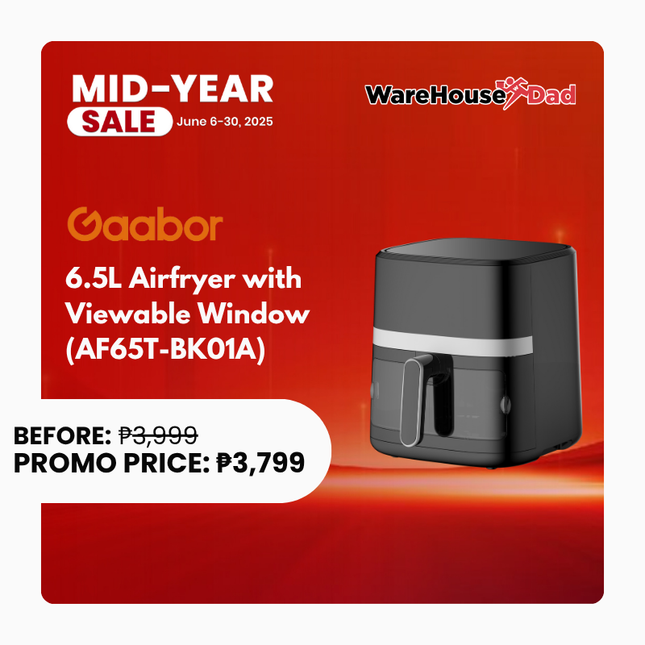 Gaabor 6.5L Airfryer Large Capacity and Digital Screen (AF65T-BK01A)