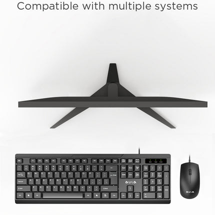 AULA AC101 USB Wired Keyboard and Mouse Combo