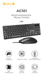 AULA AC101 USB Wired Keyboard and Mouse Combo