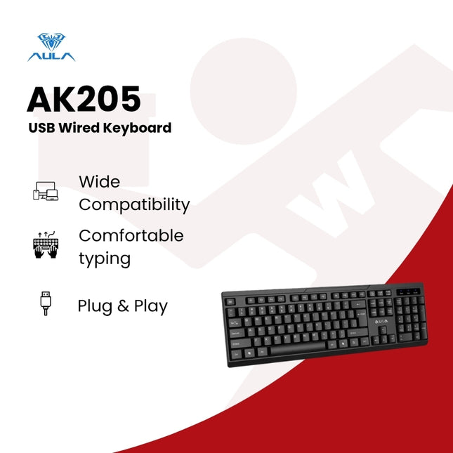 Aula AK205 USB Wired Keyboard