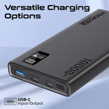 Promate Bolt-10PD Compact Smart Charging Power Bank with 20W PD Dual USB-C and 22.5W USB-A Ports