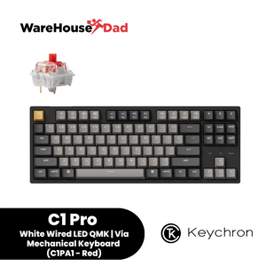 Keychron C1 Pro QMK Mechanical Keyboard (TKL, Wired, White LED, Keychron K Pro)
